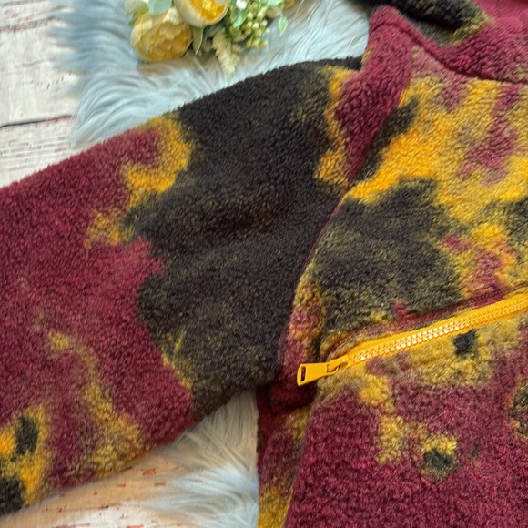 NWOT BP Tie Fye Fleece Cropped Hooded Jacket sz XS - Picture 4 of 9